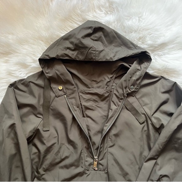 New! REISS London Jenna Short Hooded Parka Windbreaker Jacket in Khaki - Picture 10 of 13